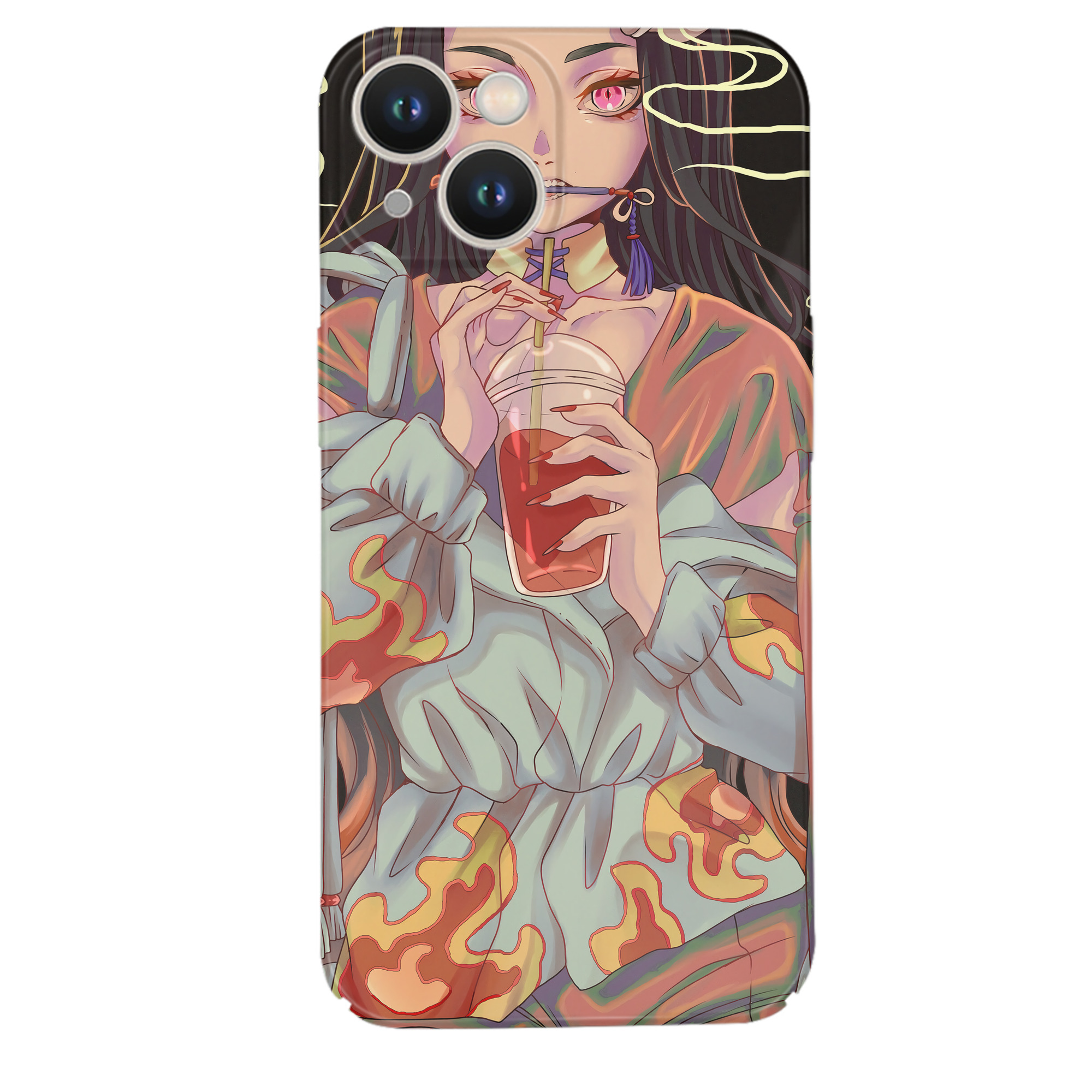 （画像用） 鬼滅の刃（きめつのやいば）竈門 禰󠄀豆子／かまど ねずこ Kamado Nezuko 【iPhone 14シリーズ対応】ハードケース